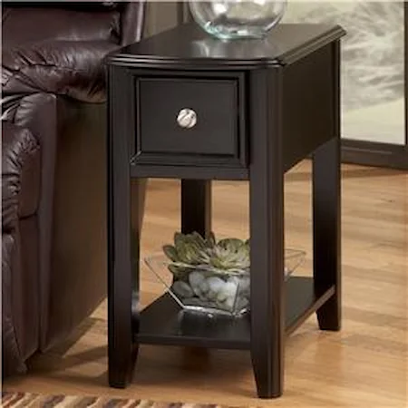 Dark Brown Contemporary Carlyle Chairside End Table  